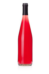 Rose wine bottle without label
