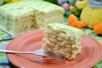 Serving of Key Lime Cake