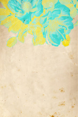 Grungy background with flowers