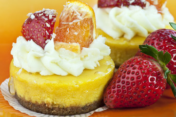 mango cheese cake bites