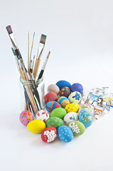 painting eggs for easter
