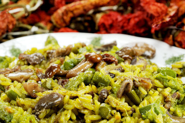 risotto funghi asparagi e speck