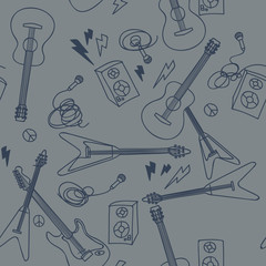 Seamless vector pattern with musical instruments