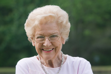 Portrait Elderly Woman Outside