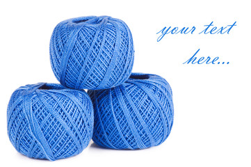 Ball of threads isolated on white background