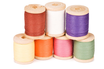 The coil of threads isolated on white background