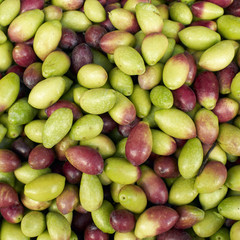 fresh raw olives closeup, background