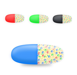 Colorful pill capsule on white.Vector illustration