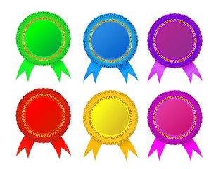 Set of  award  rosette, editable vector illustration