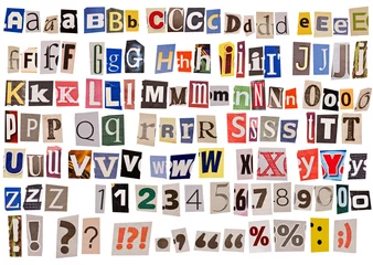 Cercles muraux Journaux alphabet de journal isolé