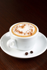 cup of coffee with cinnamon