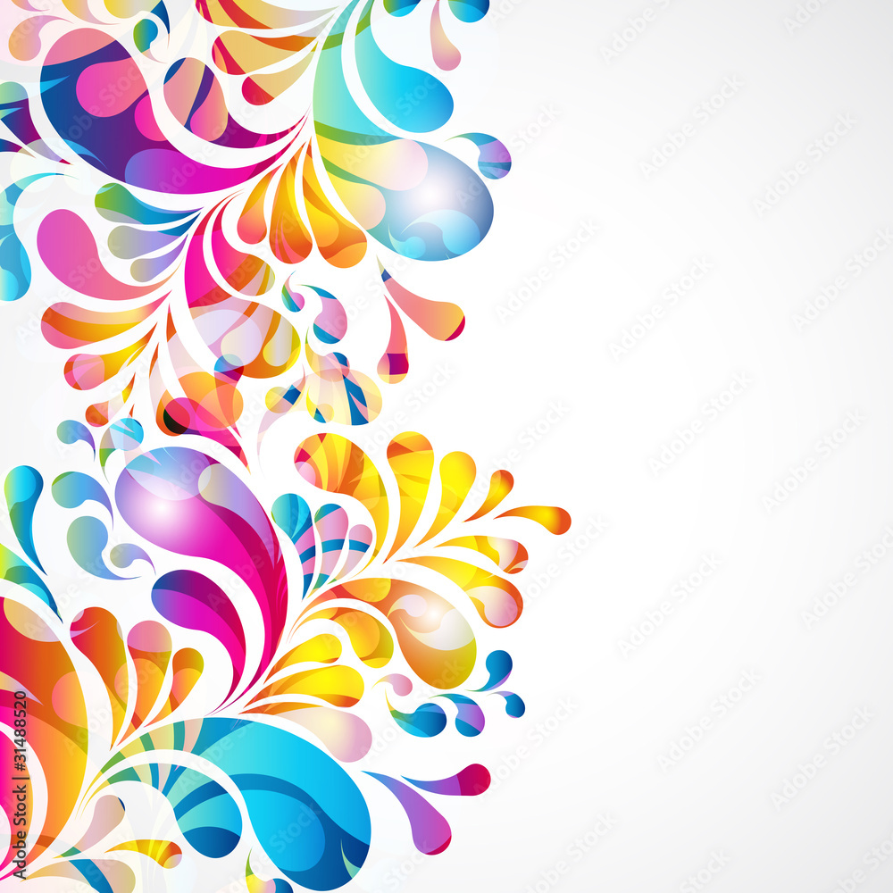 Poster abstract background with bright teardrop-shaped arches.