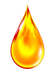 Vector illustration of a golden drop of oil.
