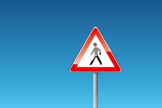 Verkehrszeichen Achtung Fußgänger Fussgänger