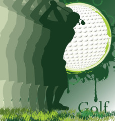 Golf poster with player silhouette