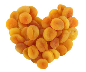 Heart of dried apricots