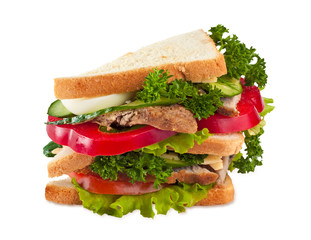 Big sandwich isolated on white