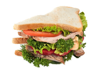 Big sandwich isolated on white