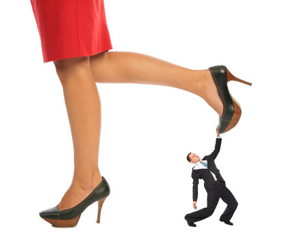 businessman under Female legs collage