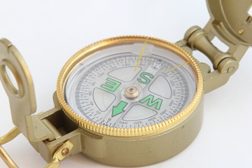 A compass on a white background
