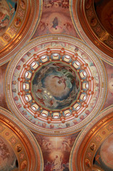 Fototapeta na wymiar Pictured dome on the inside Cathedral of Christ the Saviour