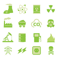 Vektor Iconset - Symbole Fossile Energien