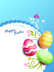 cartolina di pasqua con uova decorate