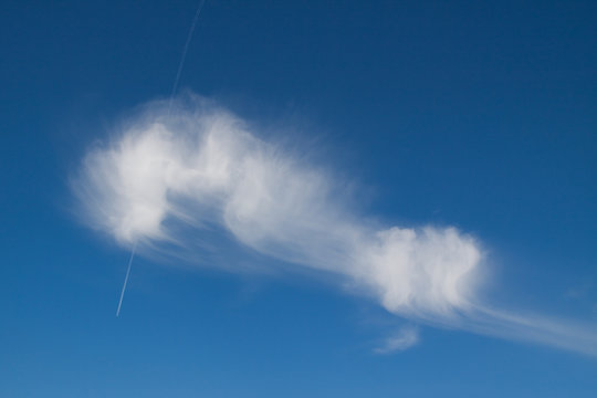 The airplanes footstep in the sky