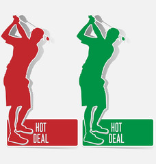 Golf hot deal label sticker vector