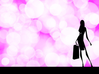 女性のショッピングシルエット