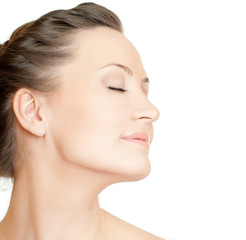 Naklejka premium młoda piękna kobieta, na białym tle