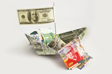 dollar's ship with shekels and euro