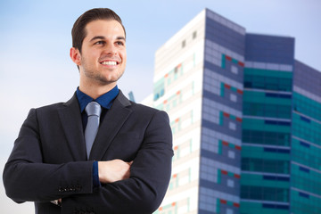 Fototapeta premium Smiling young businessman