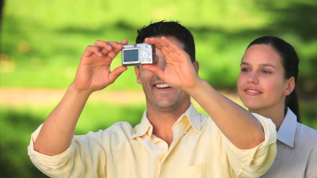 Couple taking a picture of themselfs