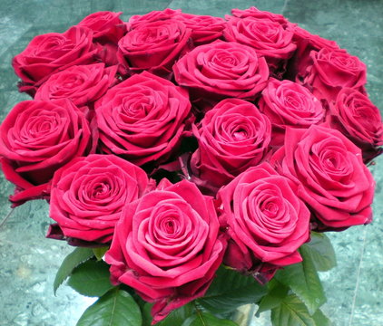 Bouquet de rouges roses