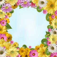 Flower frame with space for copy or photo