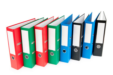 Office folders isolated on the white background