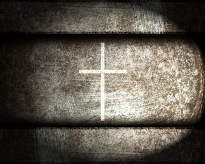 cross on a steel background