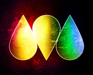 Colored drops on a grunge background