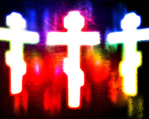 glowing cross on a grunge background