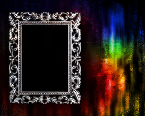 frame on a glowing grunge background