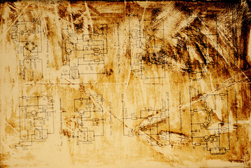 scheme on an old dirty paper