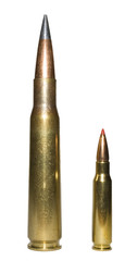 Fifty caliber dwarfing a thirty caliber
