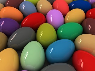glossy easter eggs