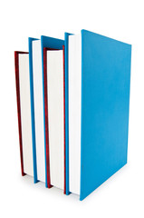 Stack of books isolated on the white background