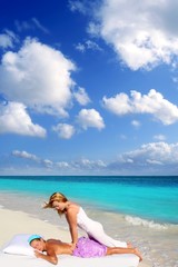 Caribbean beach massage shiatsu waist therapy