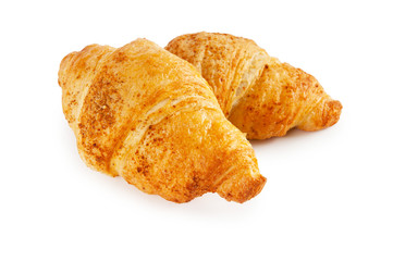 Breakfast concept - croissant isolated on white