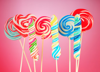 Colorful lollipop against the background