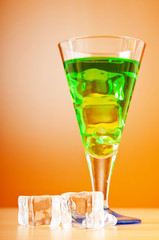 Colourful cocktail in glasses