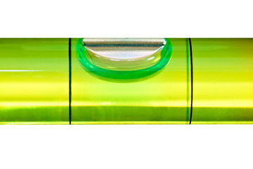 Green bubble level isolated on a white background with clipping